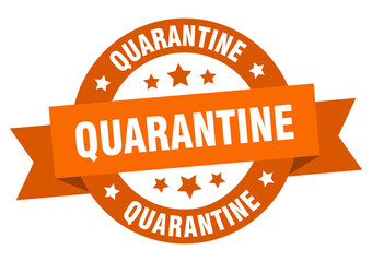 quarantine round ribbon isolated label. quarantine sign