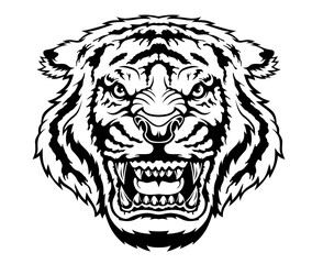 Angry tiger head.