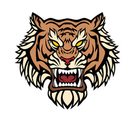 Angry tiger head.