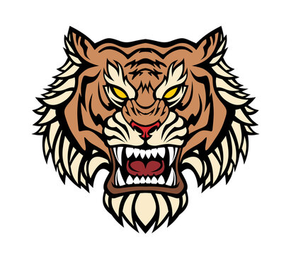 Angry tiger head.