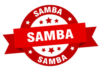 samba round ribbon isolated label. samba sign
