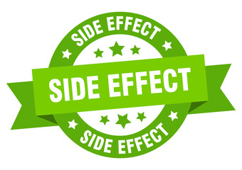 side effect round ribbon isolated label. side effect sign