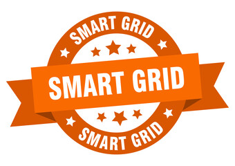 smart grid round ribbon isolated label. smart grid sign