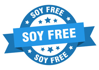 Fototapeta premium soy free round ribbon isolated label. soy free sign