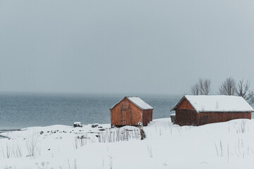 house in the snow