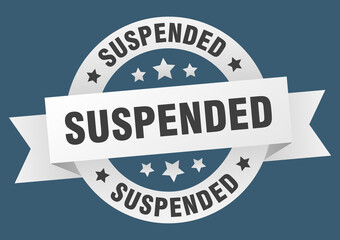 Fototapeta premium suspended round ribbon isolated label. suspended sign