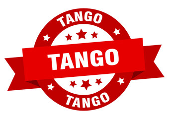 tango round ribbon isolated label. tango sign