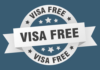 Fototapeta premium visa free round ribbon isolated label. visa free sign