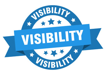 visibility round ribbon isolated label. visibility sign