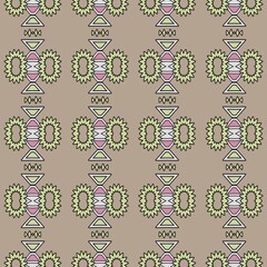 seamless background with multicolored repeating patterns.
3d illustration, 3d rendering.