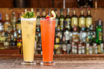 Selection of cocktails bar background