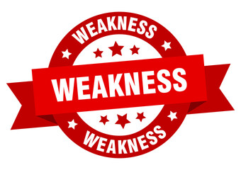weakness round ribbon isolated label. weakness sign