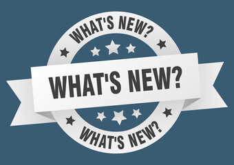 what's new? round ribbon isolated label. what's new? sign