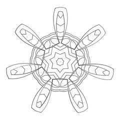 Mandalas Round for coloring book. Decorative round ornaments. Flower shape. Oriental vector, Anti-stress therapy patterns. Symmetry. Meditation. Yoga logo. Vector EPS 10. Ethnic Style.