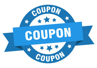 coupon round ribbon isolated label. coupon sign