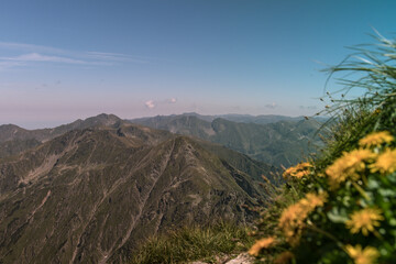Mountains landscape in summer time hiking and trekking