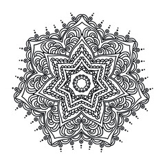 Mandalas Round for coloring book. Decorative round ornaments. Flower shape. Oriental vector, Anti-stress therapy patterns. Symmetry. Meditation. Yoga logo. Vector EPS 10. Ethnic Style.