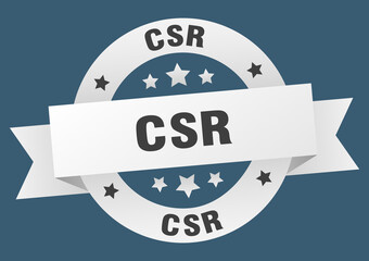 csr round ribbon isolated label. csr sign