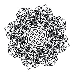 Mandalas Round for coloring book. Decorative round ornaments. Flower shape. Oriental vector, Anti-stress therapy patterns. Symmetry. Meditation. Yoga logo. Vector EPS 10. Ethnic Style.