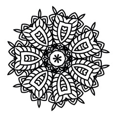 Mandalas Round for coloring book. Decorative round ornaments. Flower shape. Oriental vector, Anti-stress therapy patterns. Symmetry. Meditation. Yoga logo. Vector EPS 10. Ethnic Style.