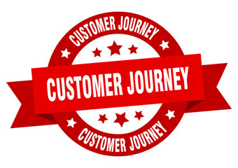 customer journey round ribbon isolated label. customer journey sign