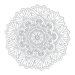 Mandalas Round for coloring book. Decorative round ornaments. Flower shape. Oriental vector, Anti-stress therapy patterns. Symmetry. Meditation. Yoga logo. Vector EPS 10. Ethnic Style.