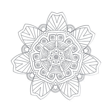 Mandalas Round for coloring book. Decorative round ornaments. Flower shape. Oriental vector, Anti-stress therapy patterns. Symmetry. Meditation. Yoga logo. Vector EPS 10. Ethnic Style.