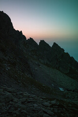 Mountains landscape in summer time hiking and trekking