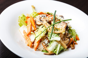 vegetable salad with mushrooms