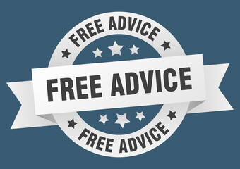 Obraz premium free advice round ribbon isolated label. free advice sign