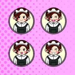 funny character set vector icon illustration