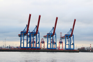View to Hamburg port from Docklands	
