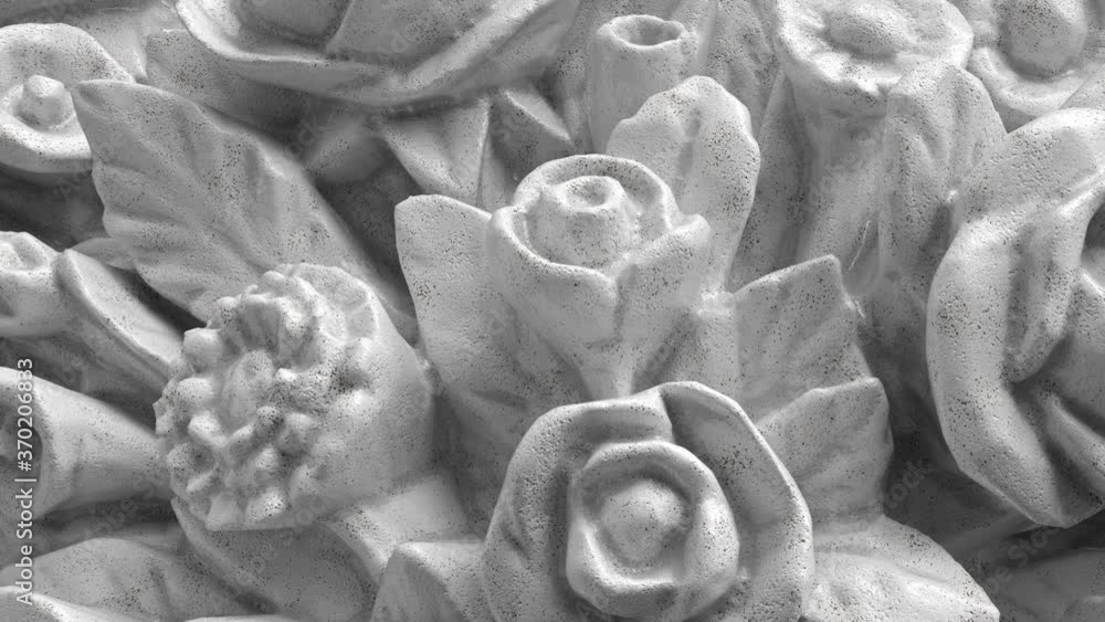 Poster 3d render of abstract statue element. elegant decorative background. closeup. ancient flower.