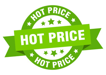 hot price round ribbon isolated label. hot price sign