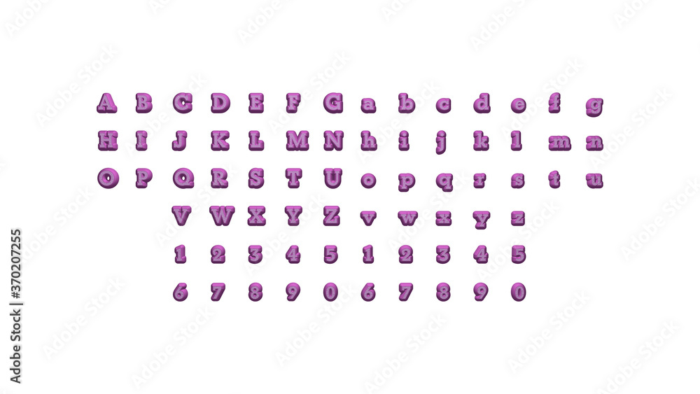Poster written by individual letters on the wall by 3d rendering using a white background and casting shado