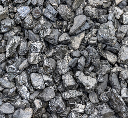 Natural black coal for background. Fuel for the boiler room.