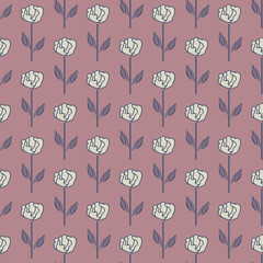 seamless pattern, floral ornament, lilac background