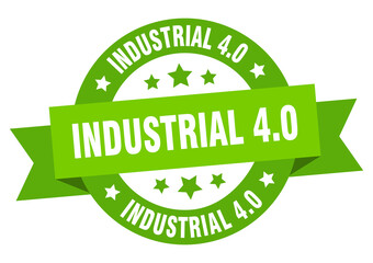 industrial 4.0 round ribbon isolated label. industrial 4.0 sign
