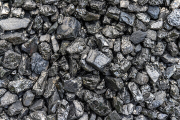 Natural black coal for background. Fuel for the boiler room.