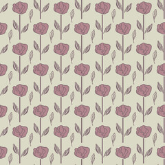 seamless pattern, floral ornament, beige background