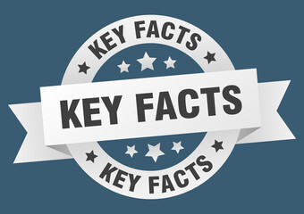 key facts round ribbon isolated label. key facts sign