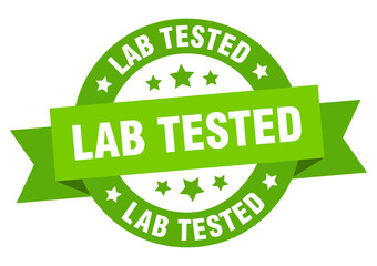 lab tested round ribbon isolated label. lab tested sign