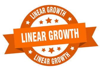 linear growth round ribbon isolated label. linear growth sign