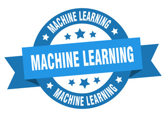 machine learning round ribbon isolated label. machine learning sign