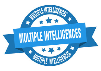 multiple intelligences round ribbon isolated label. multiple intelligences sign