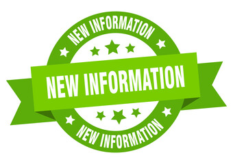 new information round ribbon isolated label. new information sign