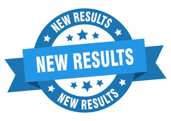 new results round ribbon isolated label. new results sign