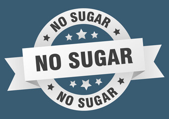 no sugar round ribbon isolated label. no sugar sign