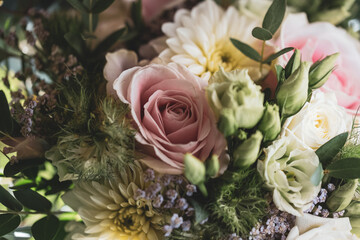 Close up of bridal bouquet