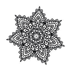 Mandala for coloring book. Decorative round ornaments. Flower shape. Oriental vector, Anti-stress therapy patterns. Symmetry. Meditation. Yoga logo. Vector EPS 10. Ethnic Style.
